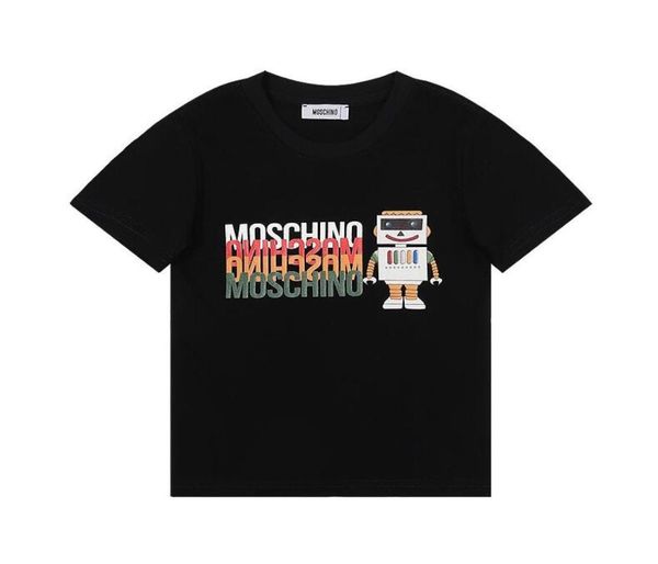 

summer baby clothes kids designer tshirts white short sleeve cartoon robot print tshirt for boys girls clothing b128989847275, Blue