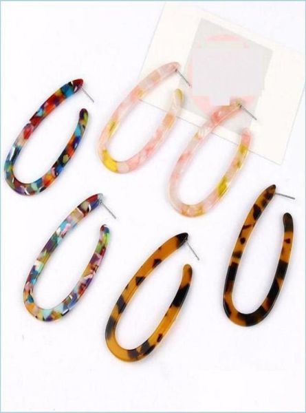 

stud earing large ushaped stud earrings for women acrylic leopard earings jewelry fashion exaggerated atmospheric brincos drop de2602406, Golden;silver