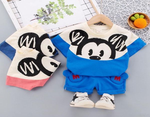 

toddler newborn baby boys kids clothes set cotton printed tshirtshorts summer infant baby boy clothing set8893605, White