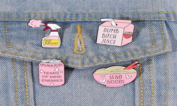 

tears of enemies enamel pins custom cans juice ramen pun send noods brooches lapel badges funny jewelry gift for friends8709272, Blue