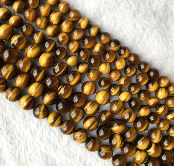 

natural genuine yellow tiger eye stone round loose stone jelwery set beads 318mm 155quot 056601494302, Black