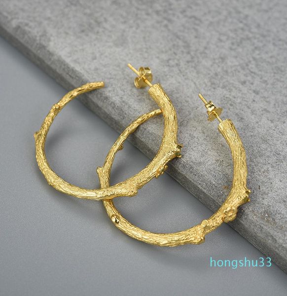 

lotus fun real 925 sterling silver natural peridot original handmade fine jewelry vintage fashion hoop earrings for women9933449, Golden;silver