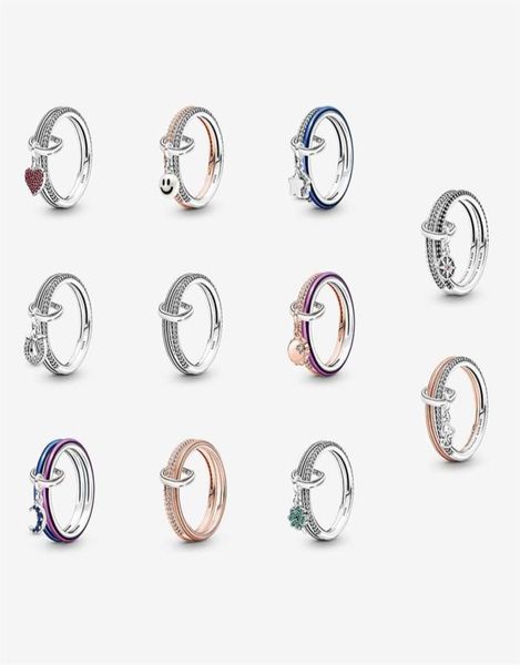 

100 925 sterling silver me love ring set for women wedding engagement rings fashion jewelry accessories212u5858695, Slivery;golden