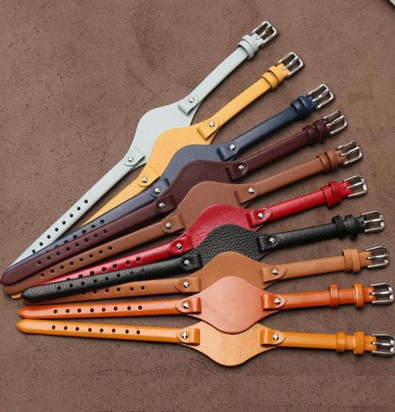 

watch bands genuine leather strap women watchband for es3077es2830 es3262 es3060 es3199es3468es374small bracelet 8mm band8507581, Black;brown