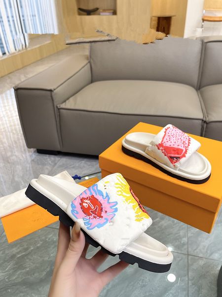 

fashion mens womens sandals waterproof slippers slide designer luxury flat high heels flip 0522, Black