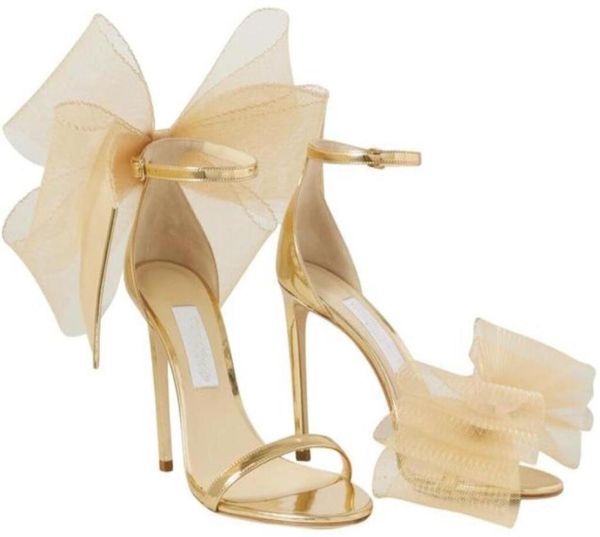 

factory averly sandals shoes women heels gold aveline 100 bowdetailed mirroredleather sandal bow mesh leather high heels br9237507, Black