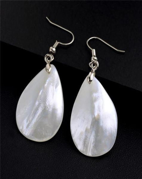 

teardrops white shell earrings for ladies girls beach jewelry natural shell lightweight drop earrings 5 pairs28184997143117, Golden