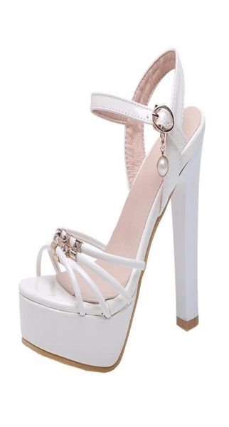 

plus size 32 33 34 35 to 40 41 42 43 bridal wedding shoes nude thick heel platform gladiator sandals luxury women designe3015037, Black
