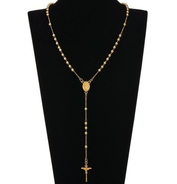 

fashion hip hop rosary pray bead jesus cross long necklaces pendants bead necklace for men women6265278, Silver