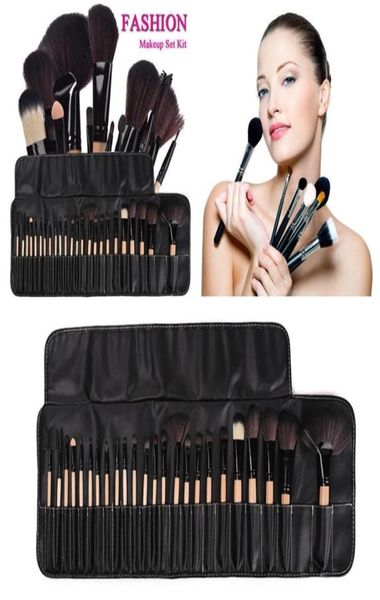 

32 pcs pincel de maquiagem make up brushes maquiagem profissional of makeup brush set black leather bag 2010099258867