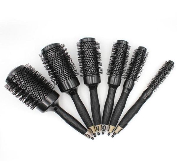 

hair brushes 6 sizelot brush nano hairbrush thermal ceramic ion round barrel comb hairdressing salon styling drying curling4842397, Silver