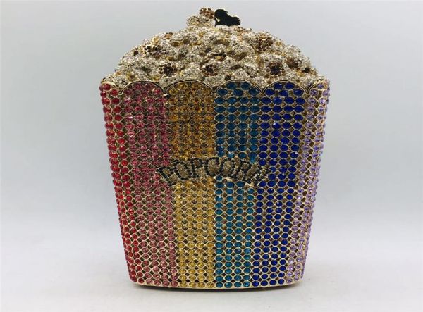 

latest design popcorn clutch handbag bridal wedding party purse crystal wedding purse and handbag exquisite chain shoulder bag4700977