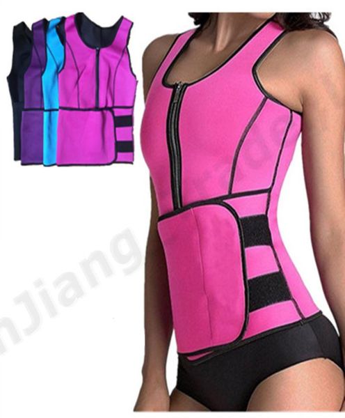

womans body shaper women slimming vest thermo fitness trainers neoprene sauna heat vest adjustable waist belt body zipper shapewea1588111, Camo