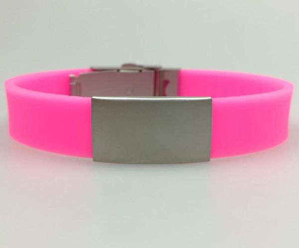 

silicone rubber medical alert emergency bracelet with metal clasp and plate4453705, Black