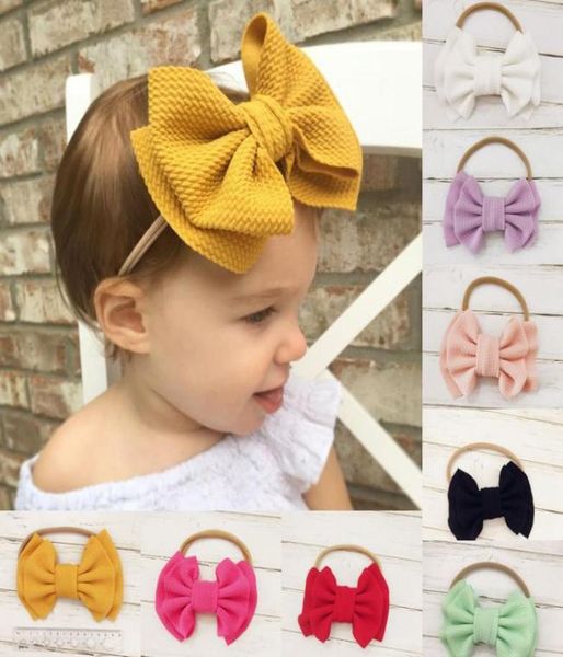 

new europe baby girls big bow headband kids double layers bowknot hairband children bandanas head band 149418788885, Slivery;white