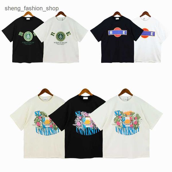 

2023 designer rhude craftsmanship mens t shirts summer fashion tshirts street casual short sleeve beach style tees cotton ghik 0n59, White;black