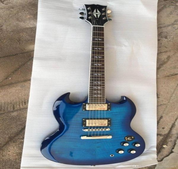

custom factory electric guitar guitar new arrival 24f sg burst in blue1739615