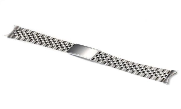 

watch bands 18mm 19mm 20mm solid stainless steel curved end jubilee strap band fit for5926887, Black;brown