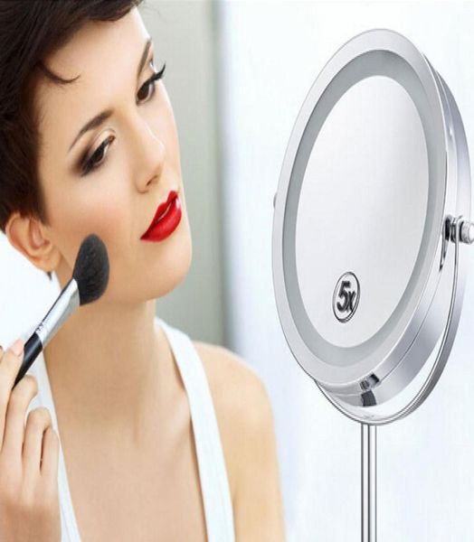 

new arrival table mirror with led light five times the magnifying glass 6527812