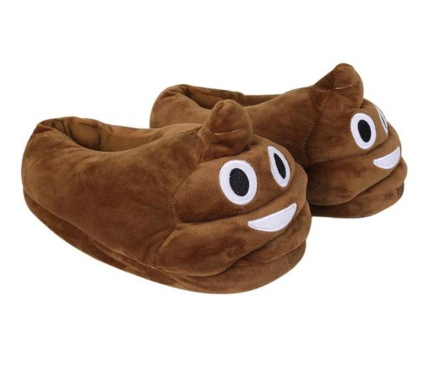 

new creative poo fluffy pattern autumn winter warm slippers for women use indoor slipper house shoes y2004241042972, Black