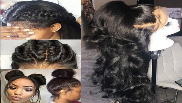 

beau diva 360 lace frontal wig pre plucked with baby hair brazilian body wave human hair wigs remy hair lace front wigs 100397315578, Black