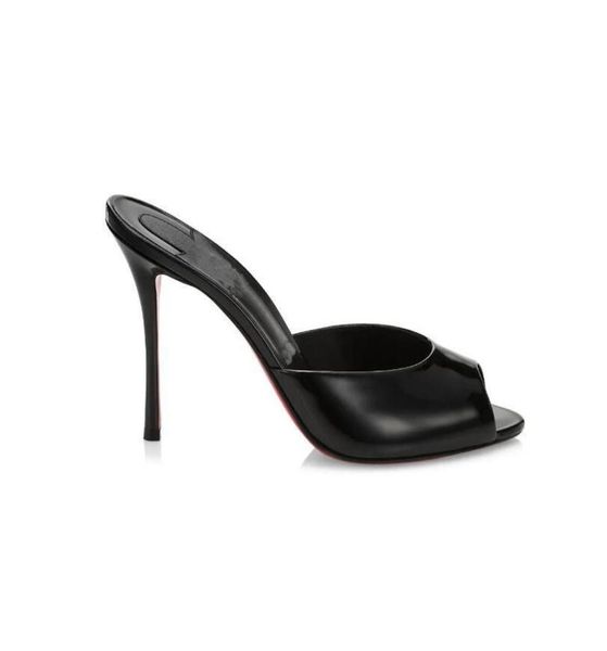 

nice summer ladies sandals luxury design high heel red background shoes leather me dolly mule black patent leather lowcut vamp sl1631751