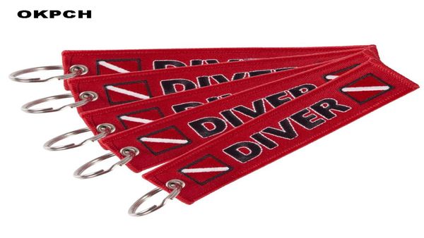 

launch key ring for motorcycles and cars diver red embroidery key fobs key tag5148159, Silver
