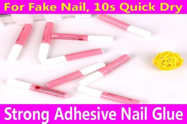 

whole6pcs nail glue fast dry strong adhesive for false fake acrylic nail rhinestone beauty gems makeup gel nail art tips care1451151, Red;pink