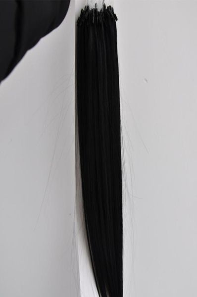 

good feedback 100 human remy hair 12quot22quot 1g s 100sset natural black color 1b micro loop ring hair extension4706362