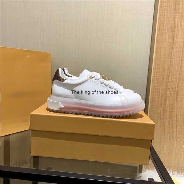 

luxury brand casual shoes time out jelly two-color transparent bottom men's women's sports small white shoelace box, Black