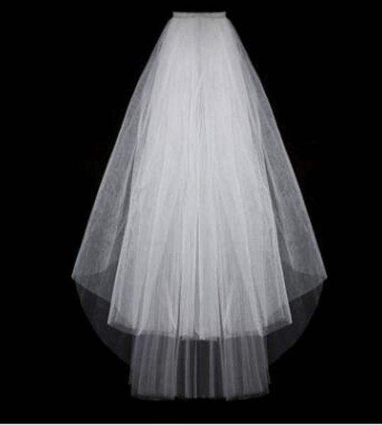 

simple short tulle wedding veils 2019 white ivory bridal veil for bride for mariage wedding accessories8542414, Black