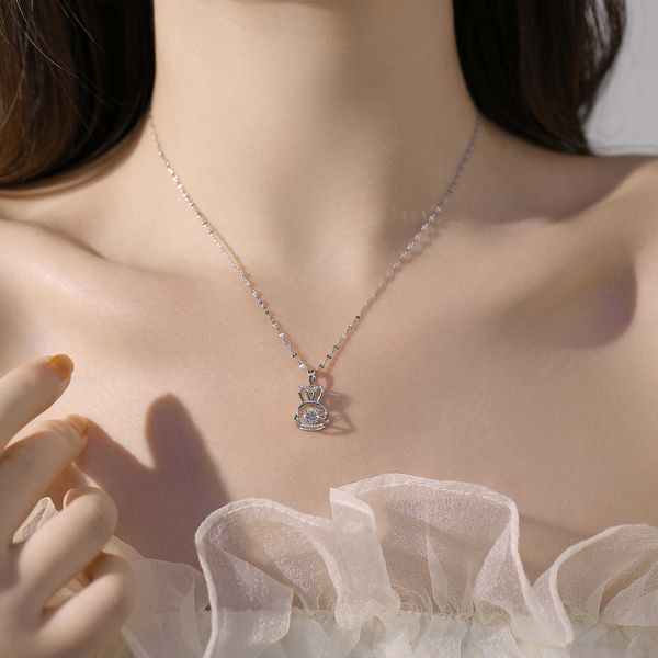 

new smart zircon rabbit women small design jewelry necklace, Silver