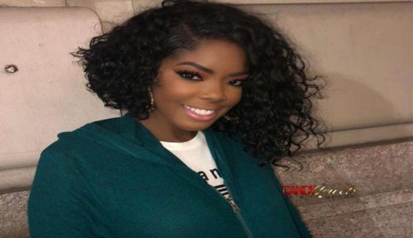 

short curly bob wig human hair brazilian lace front real hair wigs african american pre plucked 360 full frontal diva15323438, Black;brown