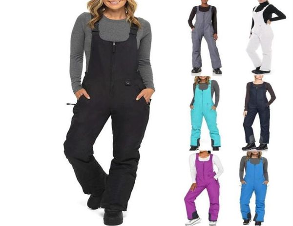 

jumpsuit women039s insulated bib overalls solid color pocket onepiece suspenders trousers combinaison femme ski pants yoga ou8304878
