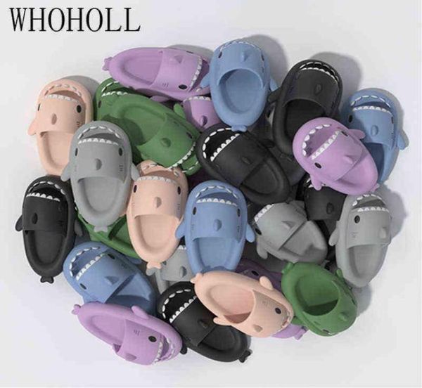 

slippers 2022 summer man women shark couple039s thick bottomed home bathing slipper indoor household kids slides flip flops 2204638588, Black