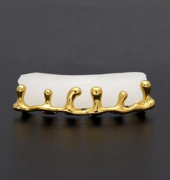 

new custom fit gold color hip hop teeth drip grillz caps lower bottom grill silver grills1459981, Black