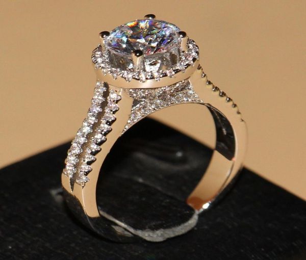 

victoria wieck pave setting vintage jewelry 925 sterling silver round z simulated diamond wedding engagemet rings for women si9258560, Slivery;golden