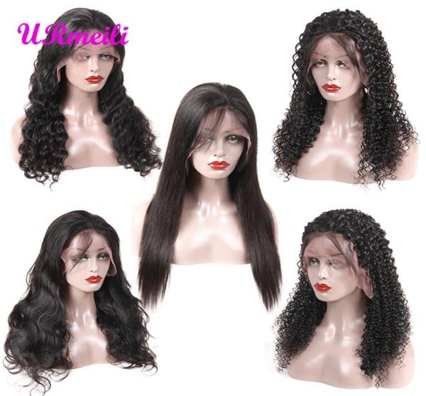 

lace frontal human hair wigs brazilian virgin hair wigs for black women straight body wave kinky curly loose wave deep wave 150 de1481103, Black;brown