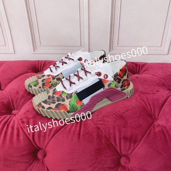 

new luxury designer womens fashion sneakers lace up popular flat casual mens spring autumn walking shoes white, Black