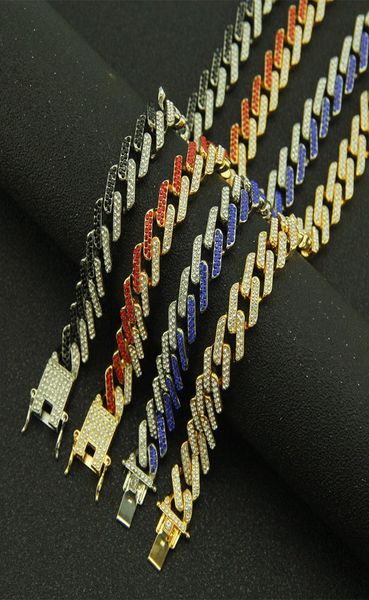 

iced out chains cuban link rhinestone and women designer gold necklace mens hip hop bling chains jewelry men cuban link stainless 4002164, Black
