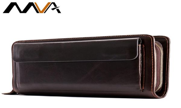 

mva men039s clutch male wallet men039s genuine leather double zipper clutch bags purse for men passport phone wallets8181195, Red;black