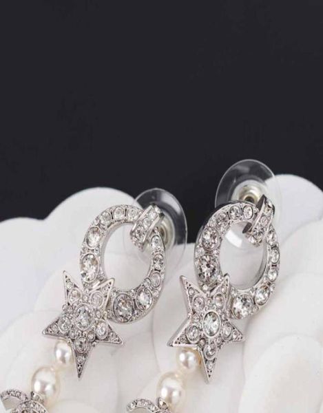 

drop earring with diamond and pearl in platinum color for mother and girl friend jewelry gift ps354956589001486509, Golden