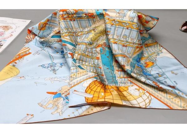 

35quot women head scarves 100 silk scarf wraps shawl01235570069, Blue;gray