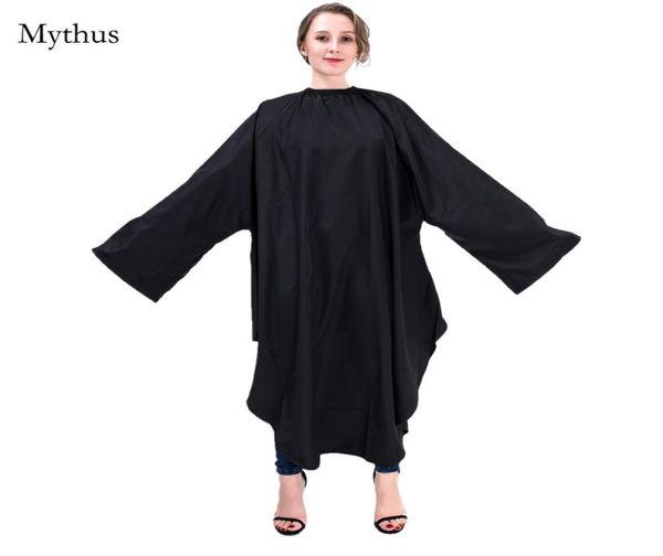 

black waterproof hair cutting capebarbers hairdresser styling hair cloth cape with sleevesbeauty salon hairdressing7877587