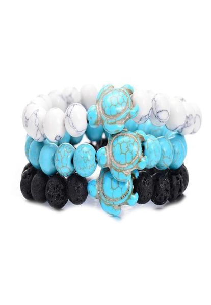 

8mm black lava stone turquoise bead cross toutoise bracelet essential oil diffuser bracelet for women men jewelry1724346