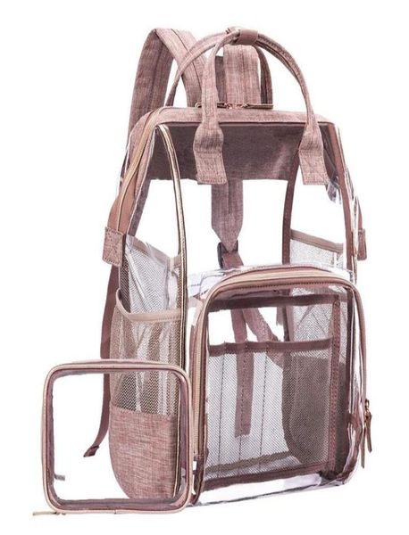 

large capacity backpack bag transparent bag backpack student clear travel women transparent8720395