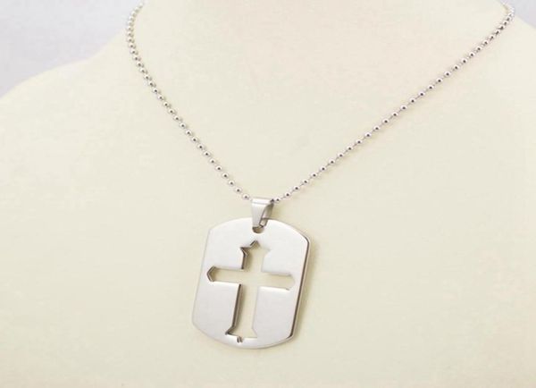 

dog tag pendant cross collar necklace silver hollow cut cross 50mm30mm pendant chokers necklace mens jewelry3069584