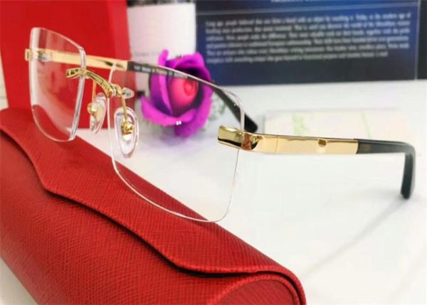 

selling glasses frame 18k frame goldplated ultralight optical glasses legs for men business style eyewear with box4221603, Black