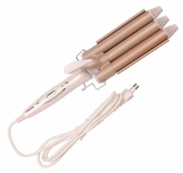 

professional 110220v hair curling iron ceramic triple barrel hair curler waver styling tools hair styler7126983