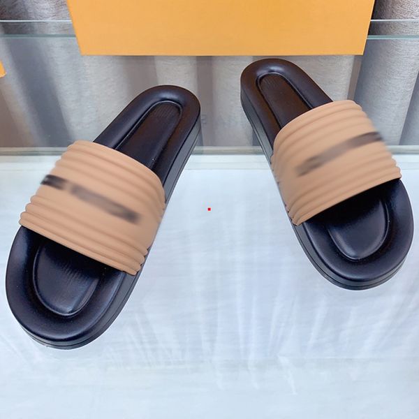

2023 fashion brand slippers genuine leather flip flop women's sandals summer classic fashion flat anti-skid black brown matte slipper b